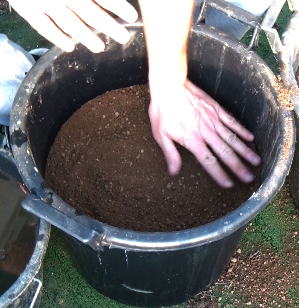 Pot with soil